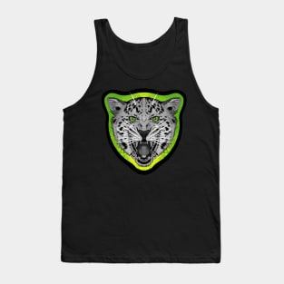 illustrated Jaguar PRIDE series eye colour trim, grey scale animal Tank Top